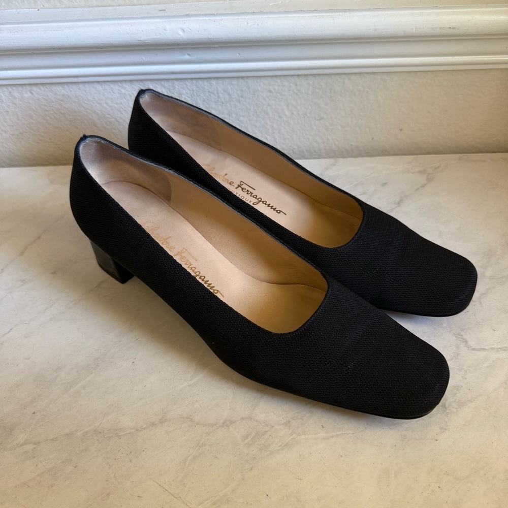 Salvatore Ferragamo VTG Black Block Heels